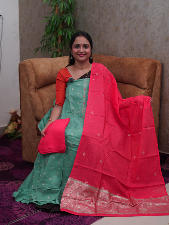 SILK BANARASI SALWAR MATERIAL CODE:MB153