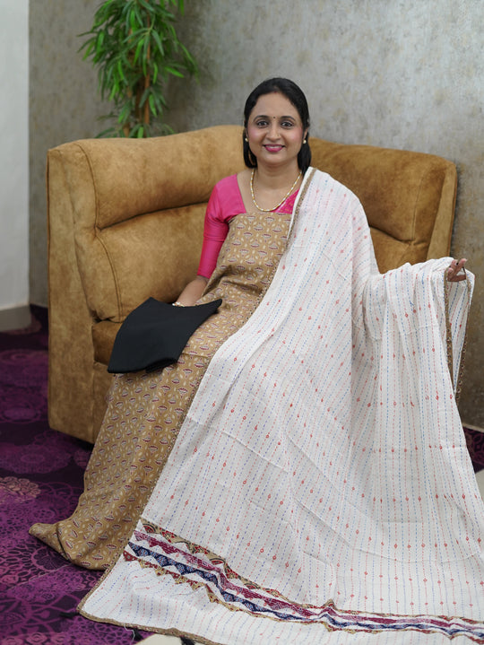 PURE COTTON AJRAK PRINTED SALWAR MATERIAL CODE:MB176