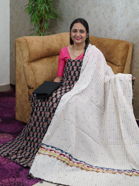 PURE COTTON AJRAK PRINTED SALWAR MATERIAL CODE:MB176