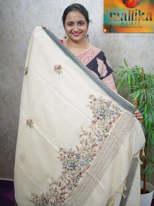 TISSUE LINEN SAREE CODE:MB231
