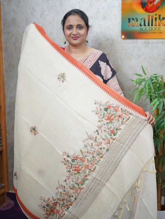 TISSUE LINEN SAREE CODE:MB231