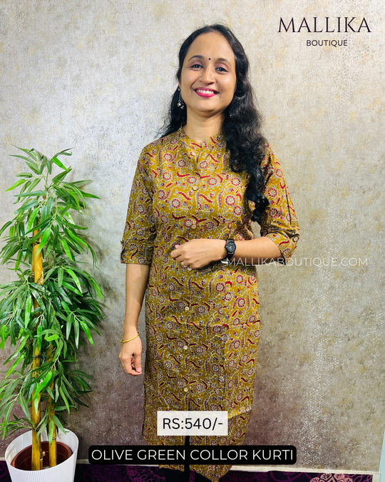 cotton dailywear kurtis product_code_MB81 olive green