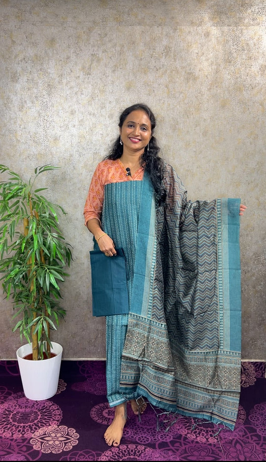 SEMI TUSSER SALWAR 3PC MATERIAL productcode MB65 PG