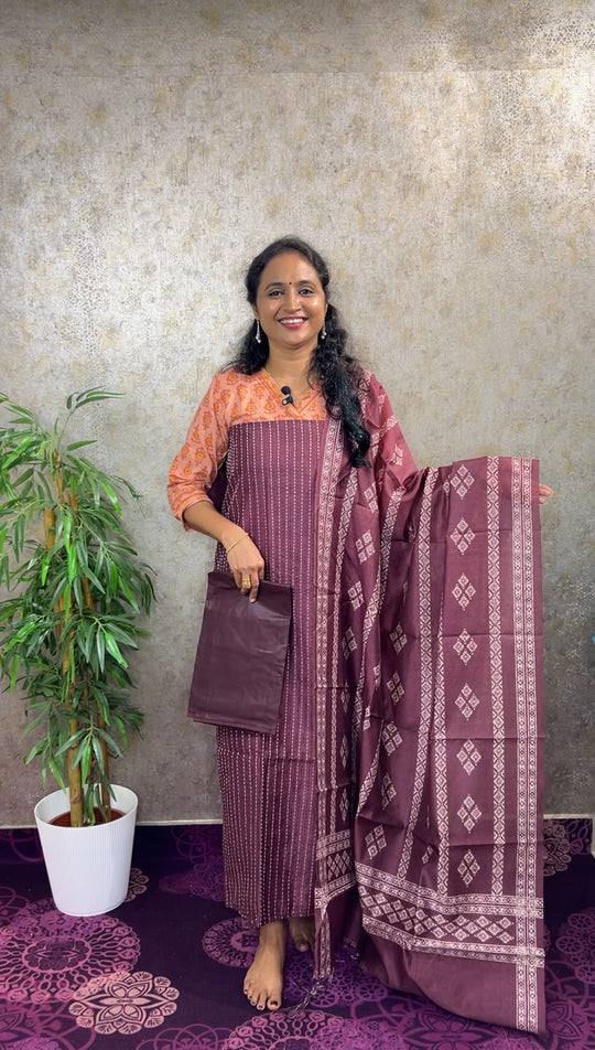 SEMI TUSSER SALWAR 3PC MATERIAL productcode MB65 RB