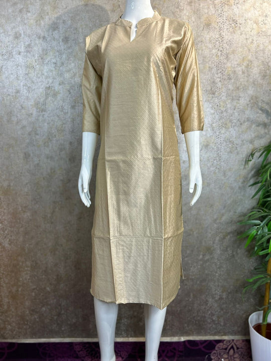SEMI SILK COLLAR KURTI PROCODE_MB71 CREAM