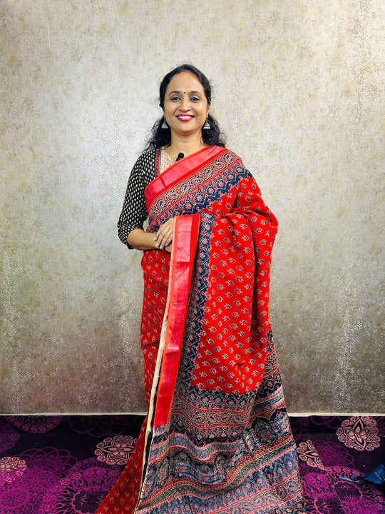 cotton linen dailywear sarees product_code_MB82 red