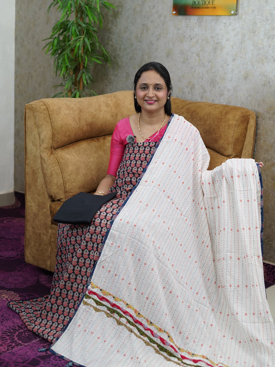 PURE COTTON AJRAK PRINTED SALWAR MATERIAL CODE:MB176