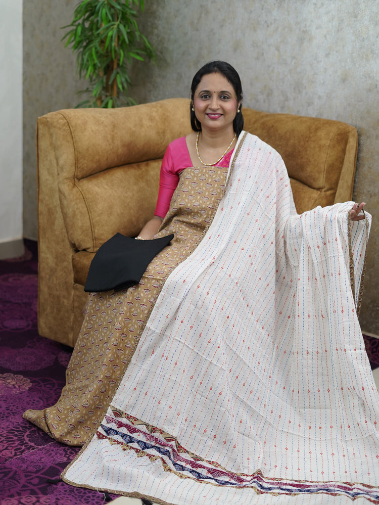 PURE COTTON AJRAK PRINTED SALWAR MATERIAL CODE:MB176