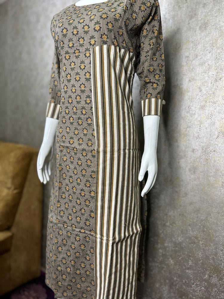 PURE COTTON-FULL KANTA WORKED KURTI Procode-MB70GREY