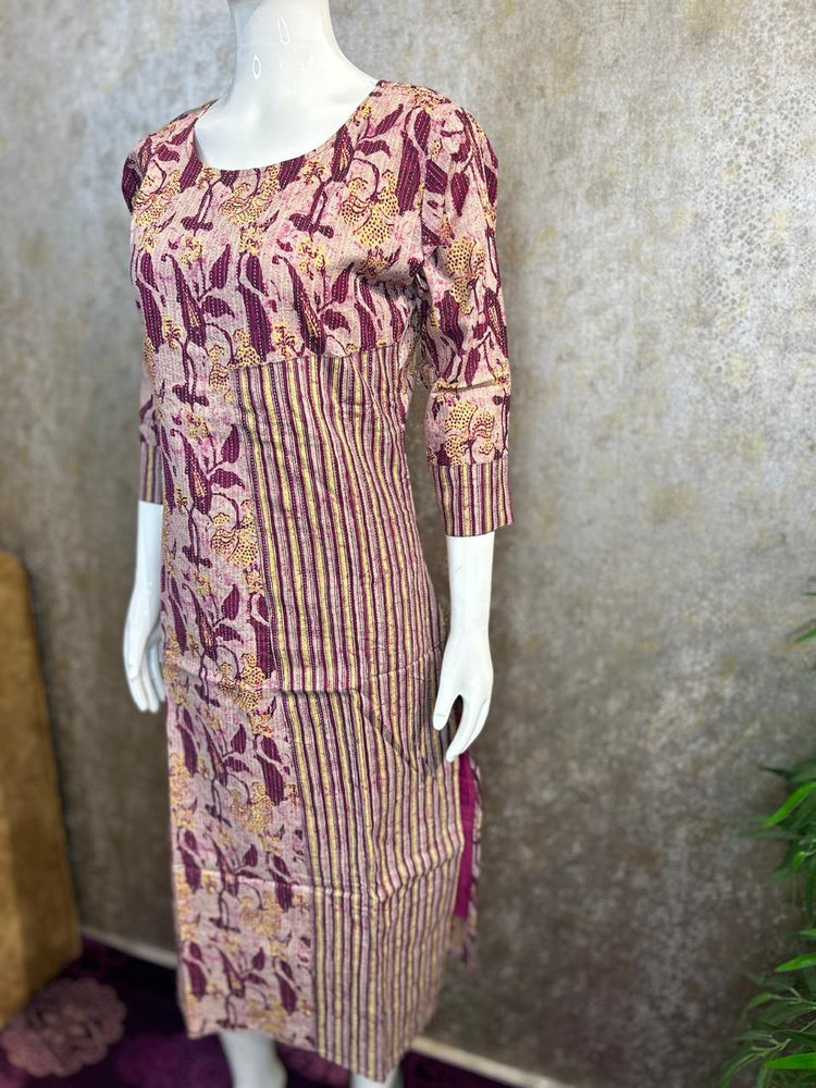PURE COTTON -FULL KANTA WORKED KURTI-ProcodeMB70 PURPLE