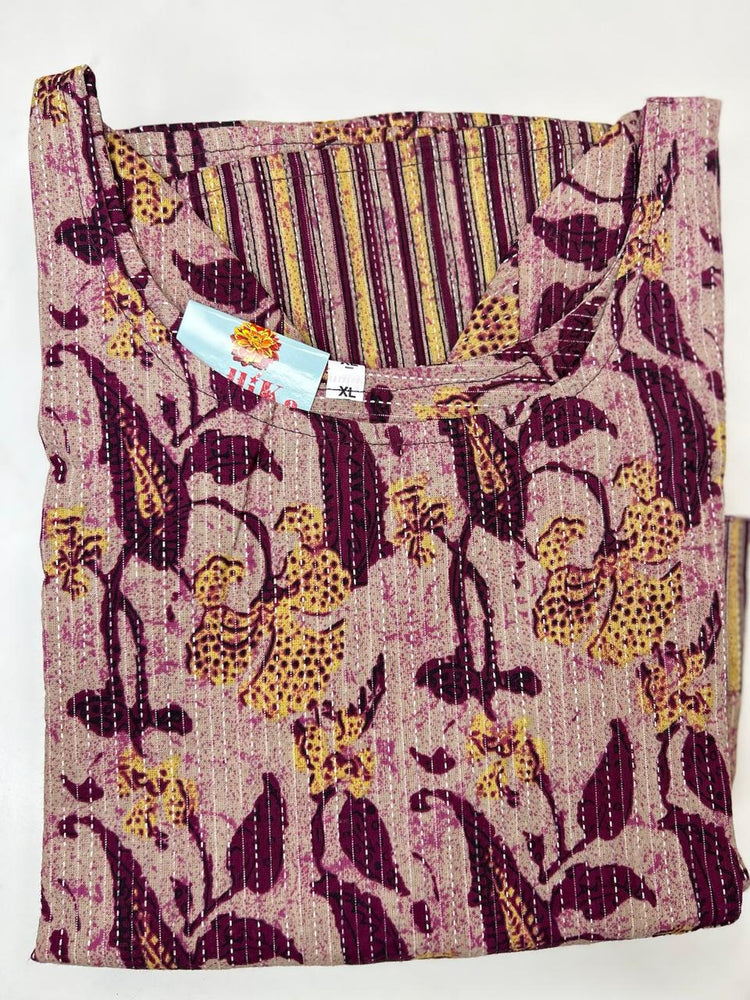 PURE COTTON -FULL KANTA WORKED KURTI-ProcodeMB70 PURPLE