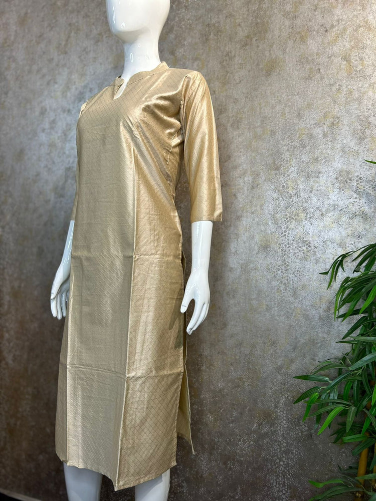 SEMI SILK COLLAR KURTI PROCODE_MB71 CREAM