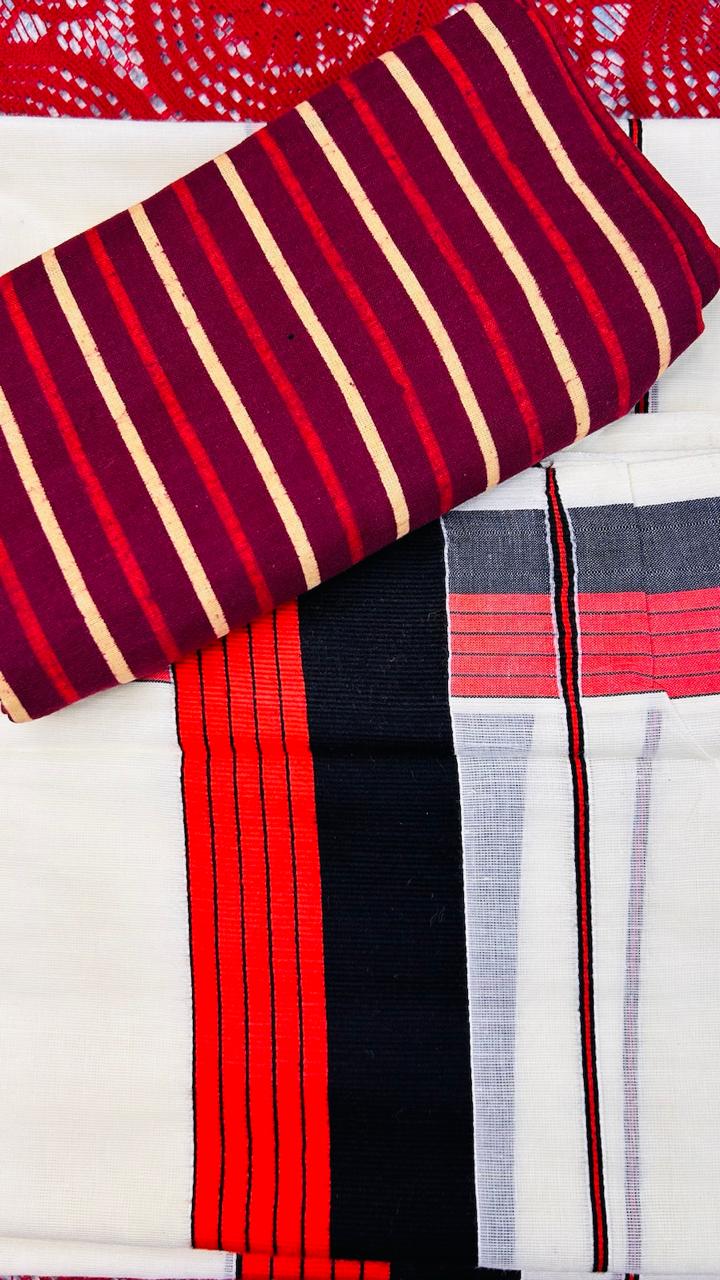MULLOTH SET MUNDU WITH  COTTON BLOUSE